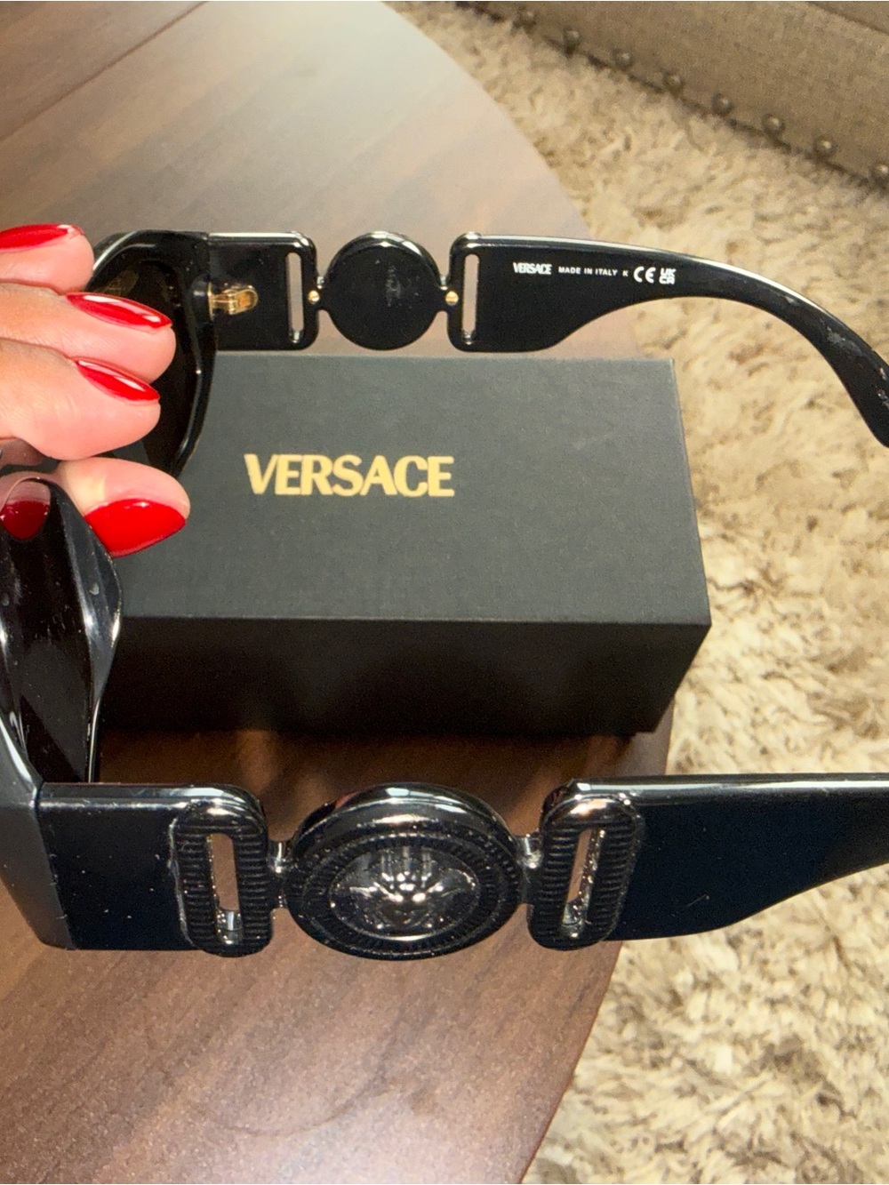 Versace Black Men's Sunglasses with Medusa Emblem
